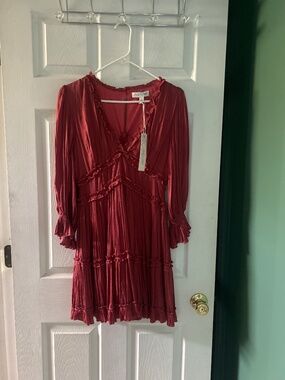 She+Sky, Size Small, Marsala (Red), “Never Leave Me” Dress